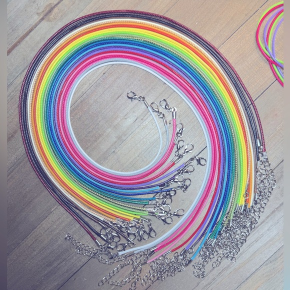 25pc COLORED WAX CORD NECKLACES DIY JEWELRY MAKING CRAFTING SUPPLIES BULK BUNDLE - Picture 3 of 15